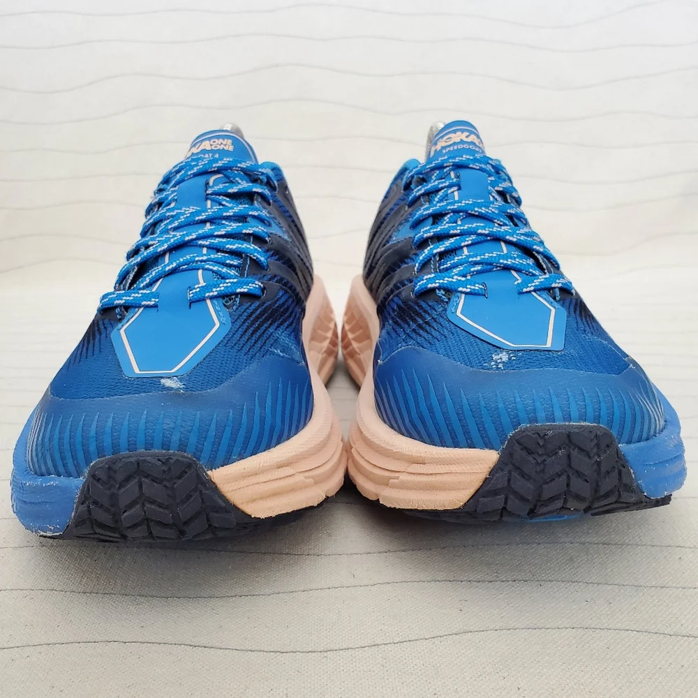 Hoka One One Womens Speedgoat 4 1106527 Blue Trail Running Shoes Sneakers Sz 6.5 - Picture 5 of 14